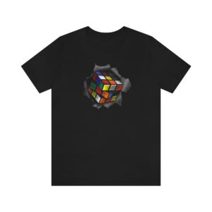 Rubik's Cube T-Shirt Cube Bursting Through Adult