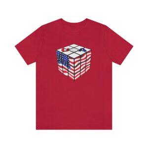 Rubik's Cube T-Shirt USA Flag Cube Adult