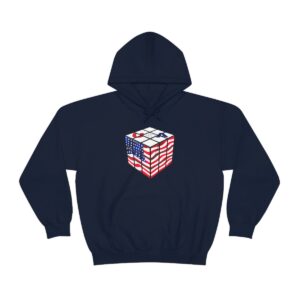 Rubik's Cube Hoodie Sweatshirt American Flag Adult
