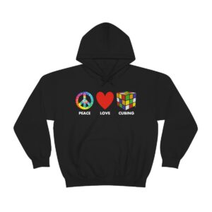 Rubik's Cube Hoodie Sweatshirt Peace Love Cubing