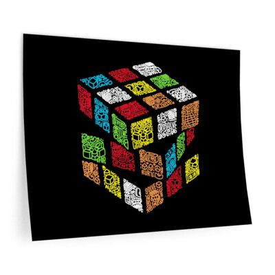 Rubik's Cube Wall Decal Doodle Cube