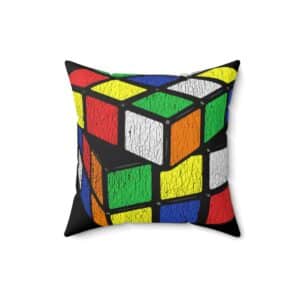 Rubik's Cube Pillow Vintage Distressed