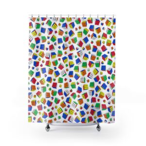 Rubik's Cube Shower Curtain All Over Cubes