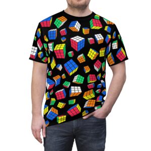Rubik's Cube Shirt All Over Cubes Black