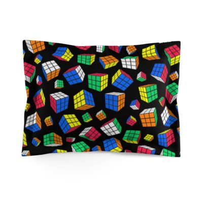 Rubik's Cube Pillow Sham Cubes All Over Black