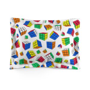 Rubik's Cube Pillow Sham Cubes All Over White