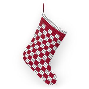 Rubik's Cube Christmas Stocking Covered in Cubes Red
