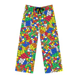 Rubik's Cube Pajama Pants Piles of Cubes