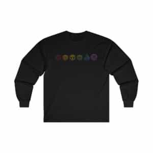 Rainbow Cube LineUp Rubik's Cube Long Sleeve Shirt (Adult Sizes) - Unisex