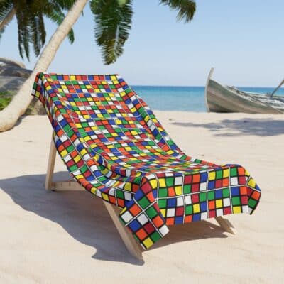 Rubik's Cube Beach Towel Unsolved Cubes