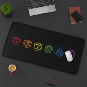 Rubik's Cube Desk Mat Rainbow Line Up