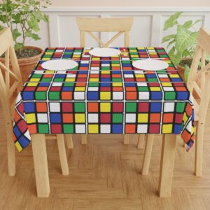Rubik's Cube Tablecloth Big Unsolved Cubes