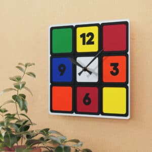 Rubik's Cube Wall Clock with Numbers