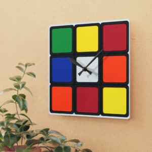 Rubik's Cube Wall Clock No Numbers