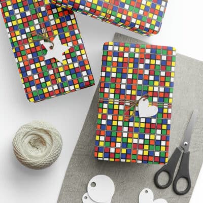Rubik's Cube Gift Wrap Scrambled Cubes
