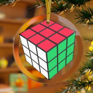 Rubik's Cube Christmas Ornament Solved