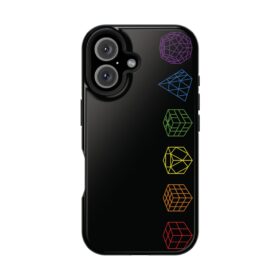 MagSafe Rainbow Line Art Pride Rubik's Cube iPhone Case