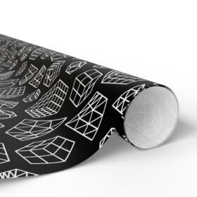 Monochrome Line Art Cubes Rubik's Cube Gift Wrap