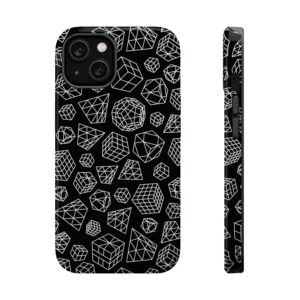MagSafe Black White Line Art Rubik's Cube iPhone Case - Tough Phone Case