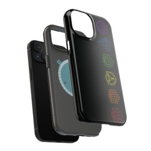 MagSafe Rainbow Line Art Pride Rubik's Cube iPhone Case - Tough Phone Case