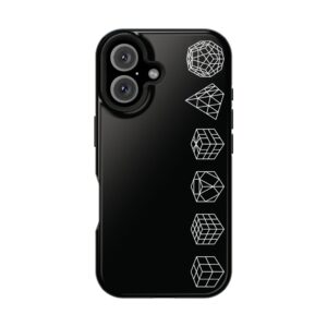 MagSafe Cube LineUp Black White Rubik's Cube iPhone Case - Cube Lineup Black and White Line Art - Tough Phone Case