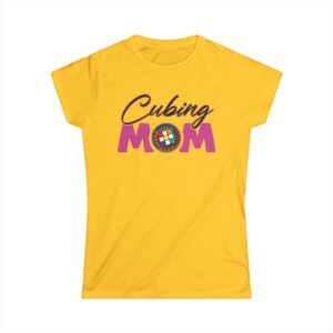 Cubing Mom - Pink with Daisy - Women's Favorite Rubik's Cube T-Shirt